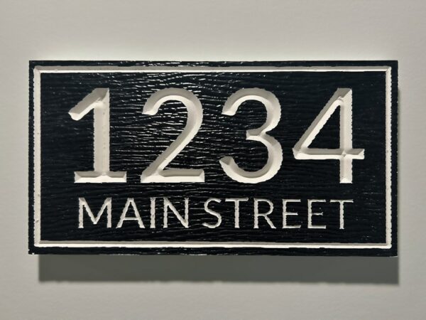 Rectangular PVC woodgrain house number