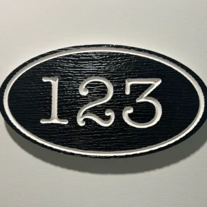 Oval PVC house number sign