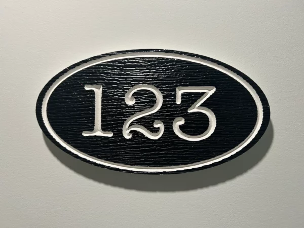 Oval PVC house number sign