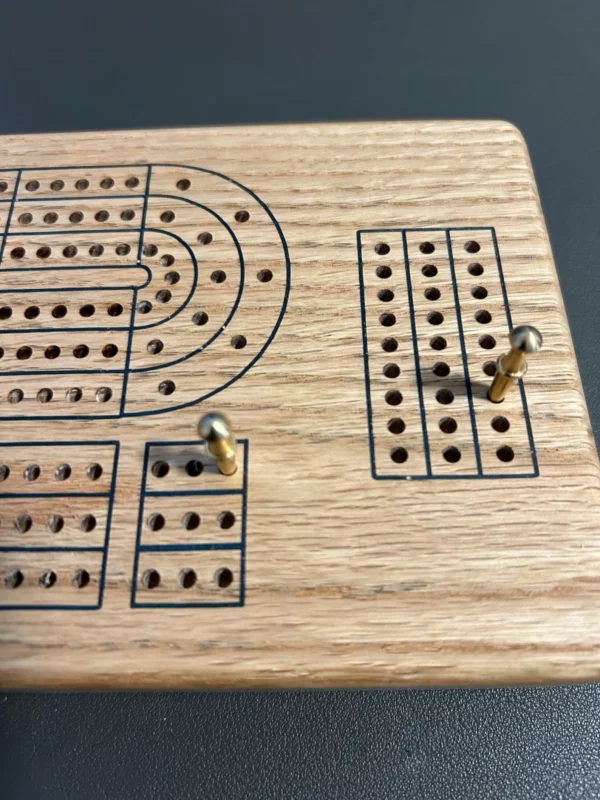 Oak cribbage board