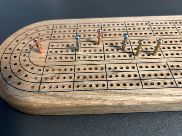 Oak cribbage board