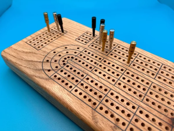 Oak cribbage board