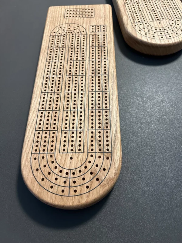 Oak cribbage board